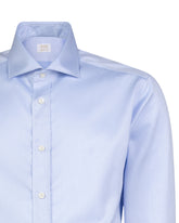 Camicia Wash and Wear regular fit con collo francese in twill di cotone azzurro - Azzurro | Giemme BrandsCorporate