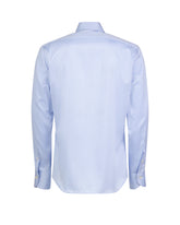 Camicia Wash and Wear regular fit con collo francese in twill di cotone azzurro - Azzurro | Giemme BrandsCorporate