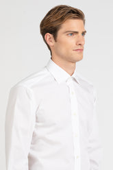 White Wash and Wear poplin cotton shirt with french collar - White | Giemme BrandsCorporate