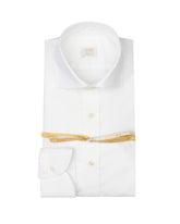 Camicia Wash and Wear regular fit con collo francese in popeline di cotone bianco - Caliban uomo - New in | Giemme BrandsCorporate