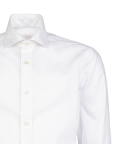 Camicia Wash and Wear regular fit con collo francese in popeline di cotone bianco - Bianco | Giemme BrandsCorporate