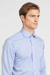 Light blue Wash and Wear poplin cotton shirt with french collar - Light blue | Giemme BrandsCorporate