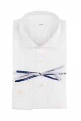 Camicia con collo francese in twill di puro cotone bianco - Caliban Uomo | Giemme BrandsCorporate