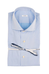 Camicia con collo francese in twill di puro cotone azzurro - Caliban | Giemme BrandsCorporate