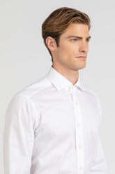 White pure cotton twill shirt with french collar - White | Giemme BrandsCorporate