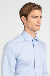 Light blue pure cotton twill shirt with french collar - Light blue | Giemme BrandsCorporate