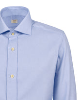 Wash-and-Wear Regular fit Hemd mit französischem Kragen aus Baumwolle mit Armatur-Muster in Hellblau - Hellblau | Giemme BrandsCorporate