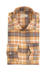 Beige check pure cotton Vaiella shirt with french collar - Man collection | Giemme BrandsCorporate