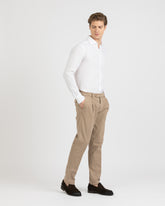 Camicia regular fit con collo francese in puro lino tinto capo bianco - Tintoria Mattei | Giemme BrandsCorporate