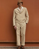 Pantaloni regular fit con coulisse in puro cotone beige - Tintoria Mattei | Giemme BrandsCorporate