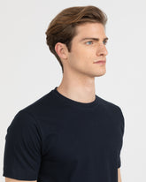 Regular Fit T-Shirt aus blauem elastischem Piqué-Baumwollstoff - Blau | Giemme BrandsCorporate