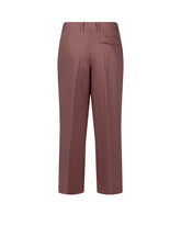 Pantaloni regular fit a palazzo in puro lino bordeaux - Cattina | Giemme BrandsCorporate