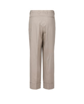 Pantaloni over fit a gamba dritta in cotone elasticizzato beige - Beige | Giemme BrandsCorporate
