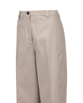 Pantaloni over fit a gamba dritta in cotone elasticizzato beige - Beige | Giemme BrandsCorporate