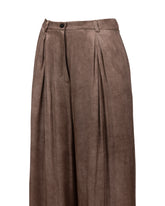 Pantaloni regular fit a palazzo in rayon e viscosa color ruggine - Nocciola | Giemme BrandsCorporate