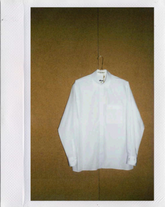 Camicia sartoriale boxy fit in puro cotone a righe bianche e azzurre - 