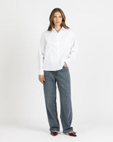 Boxy-Fit Hemd mit Fledermausärmeln aus reinem weißen Baumwollstoff - Damen Last Chance | Giemme BrandsCorporate