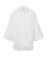Camicia regular fit con scollo aperto e manica ampia in popeline di puro cotone bianco - Le Sarte Pettegole - New in | Giemme BrandsCorporate