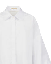 Camicia regular fit con scollo aperto e manica ampia in popeline di puro cotone bianco - Bianco | Giemme BrandsCorporate