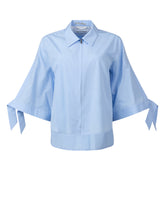 Camicia boxy fit con chiusura a zip in popeline di puro cotone azzurro - Le Sarte Pettegole - New in | Giemme BrandsCorporate