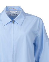 Camicia boxy fit con chiusura a zip in popeline di puro cotone azzurro - Azzurro | Giemme BrandsCorporate