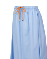 Regular Fit Midi-Rock aus reinem blauen Baumwoll-Popeline - Hellblau | Giemme BrandsCorporate