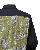 Boxy fit shirt with balloon sleeves in black pure cotton poplin with a silk foulard - Black | Giemme BrandsCorporate