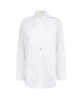 Boxy fit tailored shirt with contrast details in pure white cotton - Woman collection | Giemme BrandsCorporate