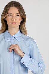 Light blue pure cotton tailored shirt with metal accessories - Light blue | Giemme BrandsCorporate