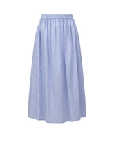 Gonna midi regular fit in puro cotone bianco a righe bluette - New in Donna | Giemme BrandsCorporate