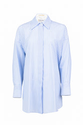 Light blue and white stripes pure fil à fil cotton tailored shirt - New In Le Sarte Pettegole | Giemme BrandsCorporate