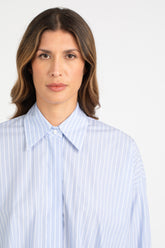 Light blue and white stripes pure fil à fil cotton tailored shirt - Light blue | Giemme BrandsCorporate