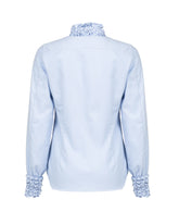 Camicia regular fit con collo e polsi a motivo arricciato in puro cotone azzurro - Azzurro | Giemme BrandsCorporate