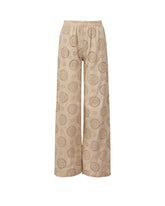 Pantaloni regular fit in puro cotone San Gallo tinto capo beige - New in Donna | Giemme BrandsCorporate