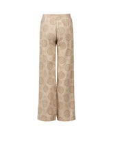 Pantaloni regular fit in puro cotone San Gallo tinto capo beige - New in Donna | Giemme BrandsCorporate