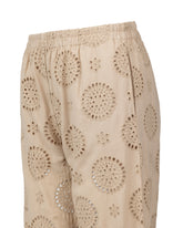 Pantaloni regular fit in puro cotone San Gallo tinto capo beige - Beige | Giemme BrandsCorporate