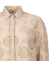 Camicia regular fit con collo francese in puro cotone San Gallo tinto capo beige - Beige | Giemme BrandsCorporate