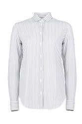 Camicia in tessuto high performance Skinlike a righe bianche e grigie - Donna | Giemme BrandsCorporate