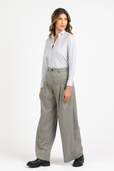 Camicia in tessuto high performance Skinlike a righe bianche e grigie - Donna | Giemme BrandsCorporate