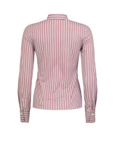 Camicia slim fit in tessuto high performance Skinlike bianco con esclusiva stampa a righe bordeaux - Camicie | Giemme BrandsCorporate