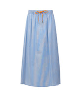 Gonna midi regular fit in puro cotone azzurro a righe blu e bianche - Le Sarte Pettegole - New in | Giemme BrandsCorporate