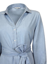 Regular fit midi dress in pure cotton denim - Denim | Giemme BrandsCorporate