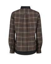 Regular fit shirt in pure cotton with brown check pattern - Brown | Giemme BrandsCorporate