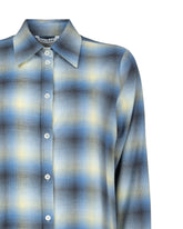 Regular fit long dress in pure cotton with light blue check pattern - Light blue | Giemme BrandsCorporate