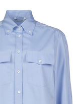 Over fit shirt with button down collar in light blue pure cotton - Light blue | Giemme BrandsCorporate