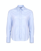 Slim fit shirt in light blue stretch cotton - Light blue | Giemme BrandsCorporate