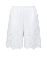 Shorts regular fit mit elastischem Bund aus weißem elastischem Sangallo-Baumwollstoff - Complete the Look | Giemme BrandsCorporate