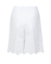 Shorts regular fit mit elastischem Bund aus weißem elastischem Sangallo-Baumwollstoff - Complete the Look | Giemme BrandsCorporate