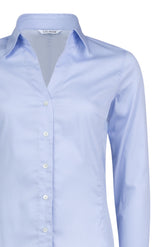 Camicia slim fit in cotone elasticizzato azzurro - Azzurro | Giemme BrandsCorporate