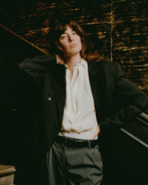 Regular fit shirt with sailor collar in white stretch silk - Woman collection | Giemme BrandsCorporate